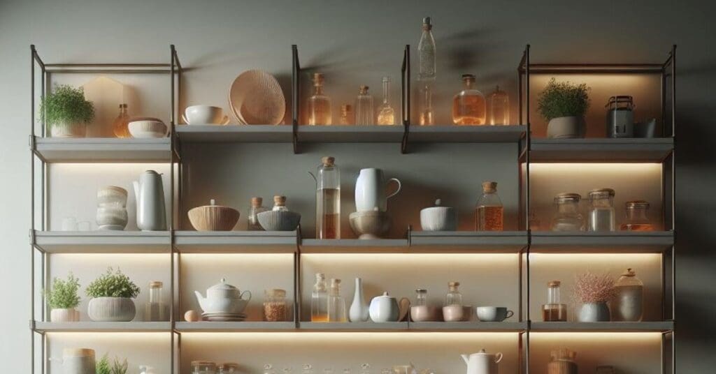 Kitchen design: floating shelves