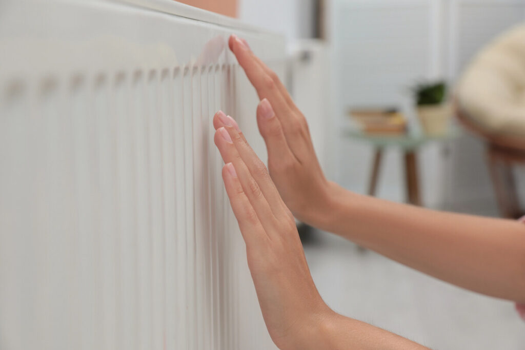 Checking radiator for heat