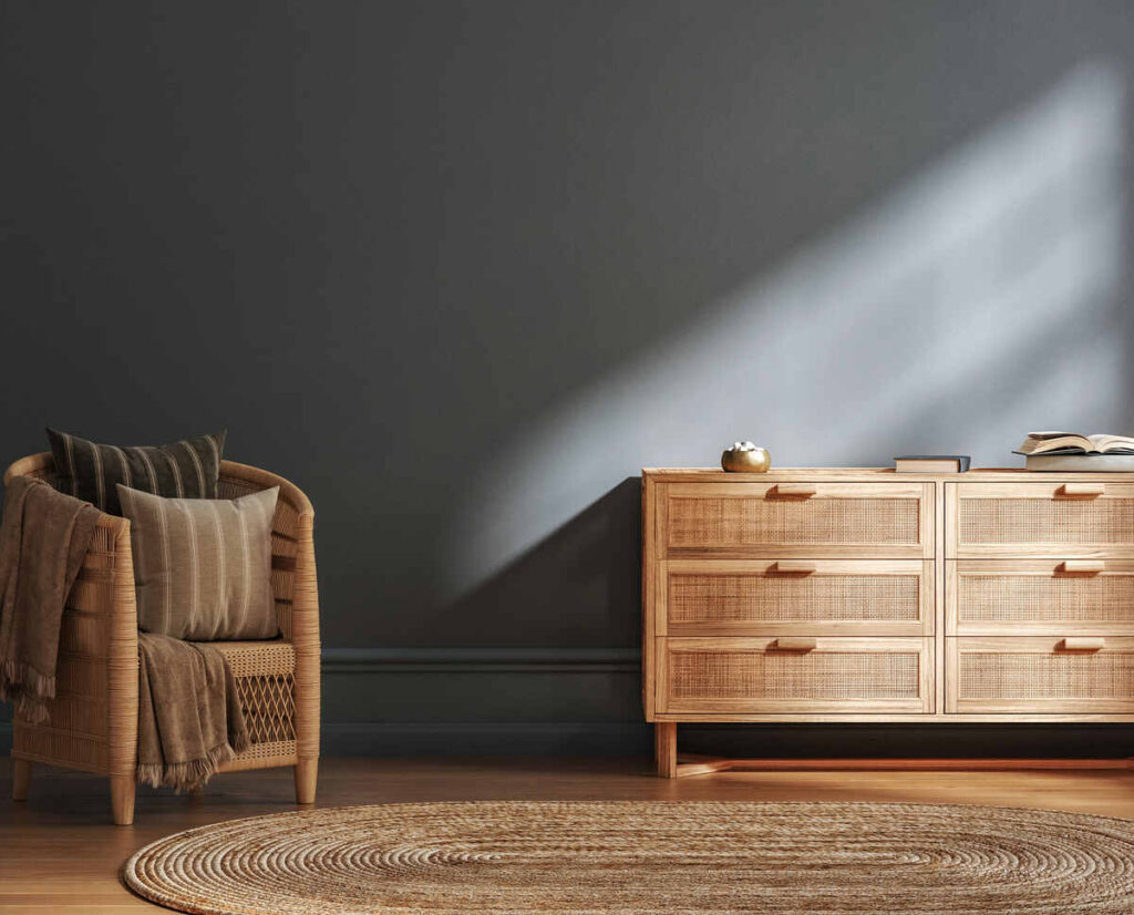 Room interior design - grey walls